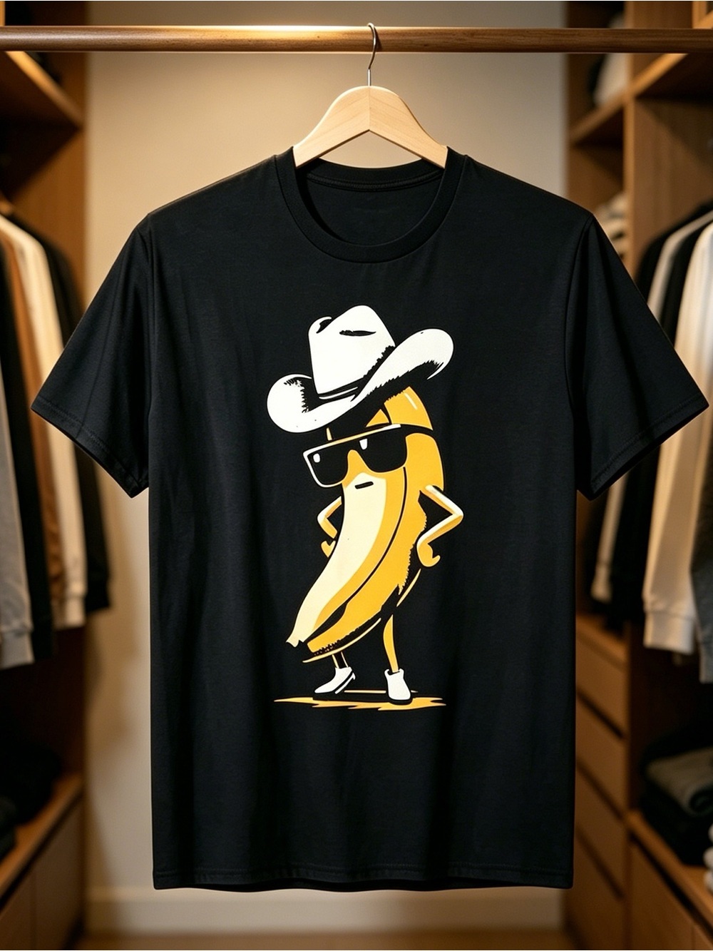Banana Cowboy Cowgirl Country Western Novelty Funny Banana T-Shirt